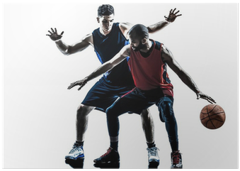 Caucasian And African Basketball Players Man Silhouette - Street Ball Player Png (400x400), Png Download