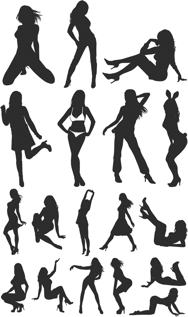 Sexy Bunny Girl Silhouette (770x1280), Png Download