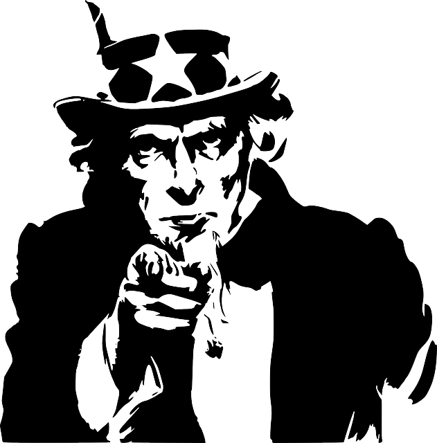 Black, Outline, States, Hand, Silhouette, Person, White - Want You Uncle Sam Black And White (631x640), Png Download