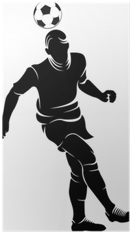 Football Player Silhouette With Ball Isolated Poster - Jugador De Futbol Silueta Vector (400x400), Png Download