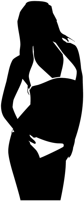 Cam Model - Beach Girl Silhouette Png (317x720), Png Download
