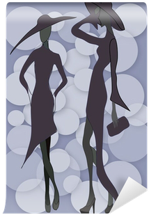 Fashion Sketch With Model Silhouettes Wall Mural • - Stock Illustration (400x400), Png Download