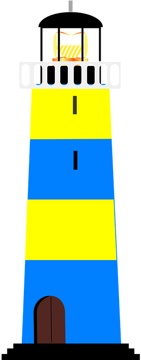 Lighthouse Clipart Yellow - Lighthouse Clip Art (360x720), Png Download