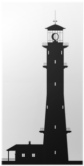 Silhouette Of Lighthouse Isolated On White Poster • - Illustration (400x400), Png Download