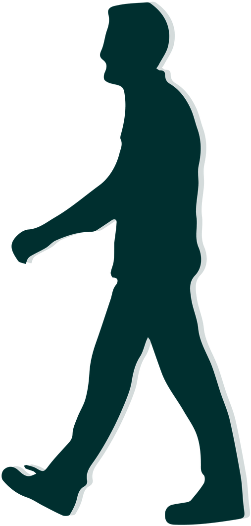 Person Walking Silhouette - Clip Art (1280x1280), Png Download