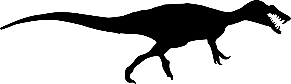 Baryonyx Dinosaur Shape Comments - Baryonyx Silhouette (981x284), Png Download
