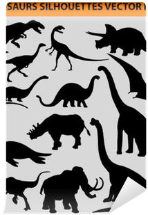 Vector Pack With 13 Dinosaur Silhouettes Wall Mural - 1s Tee Dinosaur Velociraptor Teeth (400x400), Png Download