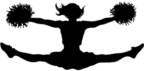 Cheer Stunts Silhouette At Getdrawings - Cheerleading Toe Touch Clipart (560x560), Png Download
