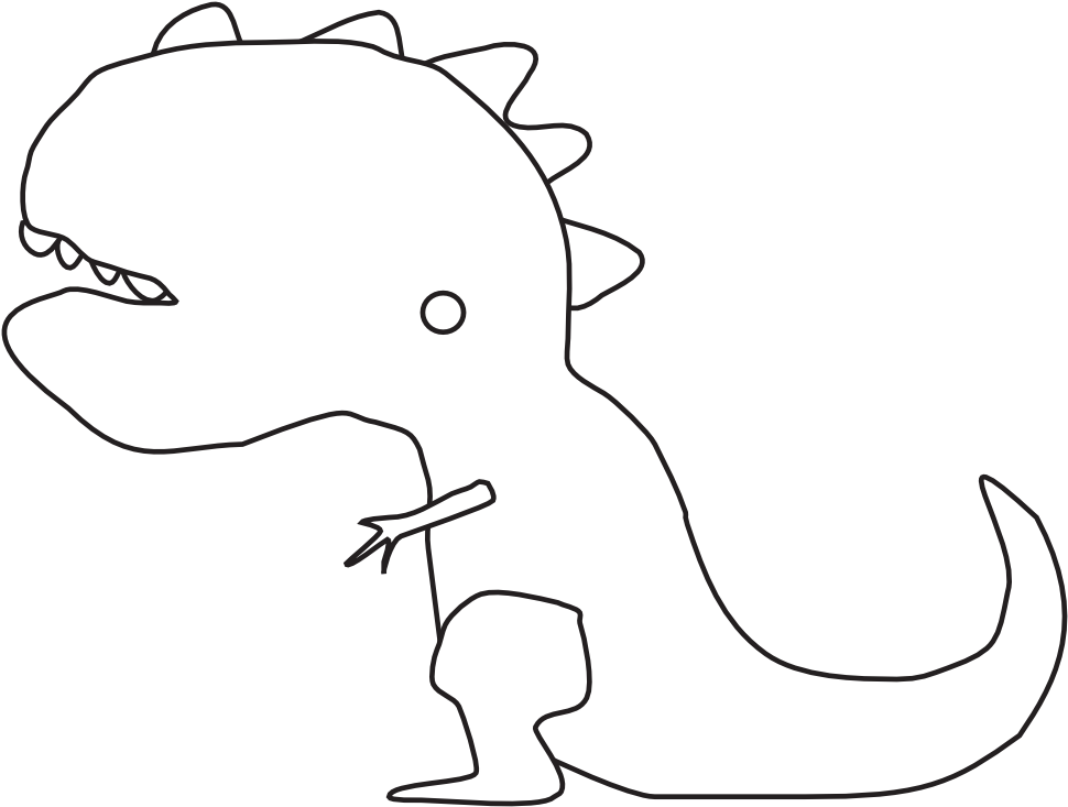 Dino Dinosaur Dinosaurio Dragon Black White Line Art - Coloring Book (999x762), Png Download