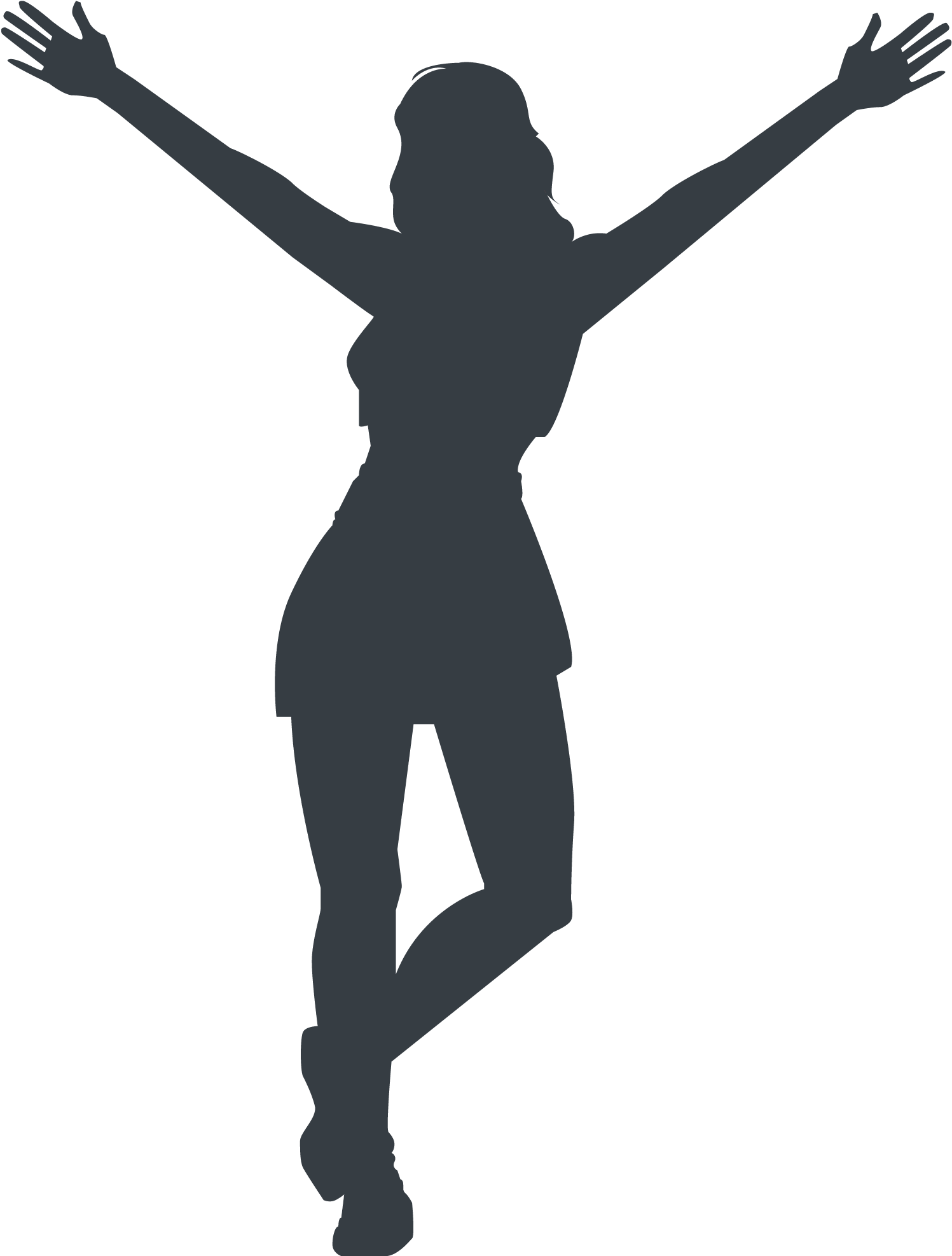 Athlete Silhouette - Transparent Background Cheerleader Clipart (2271x2021), Png Download