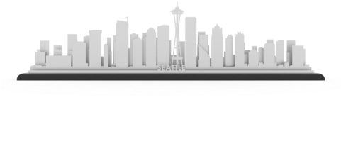 Seattle Stainless Steel Skyline - Seattle (480x360), Png Download