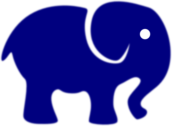 Navy Blue Elephant Clip Art (600x439), Png Download