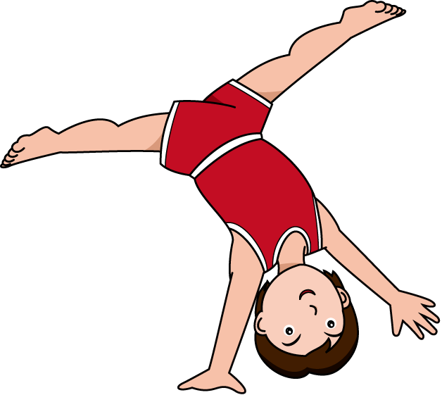 Gymnastic Tumbling Clipart Image - Do A Cartwheel Clipart (628x561), Png Download