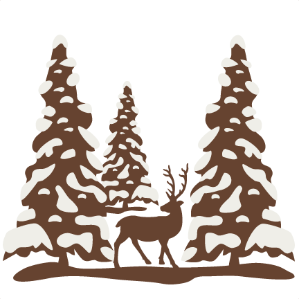 Silhouette Clipart Winter - Cricut Trees Free (432x432), Png Download