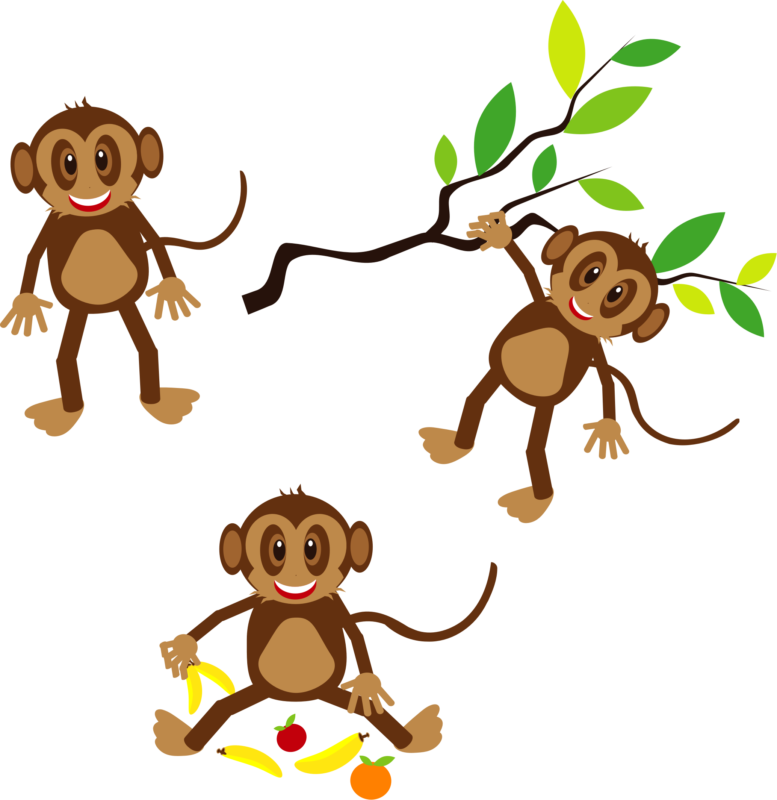 80 Free Monkey Clipart Black And White Images 【2018】 - Monkeys Clipart (777x800), Png Download