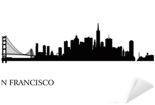 San Francisco City Skyline Silhouette Background Sticker - San Francisco Cityscape Silhouette (400x400), Png Download