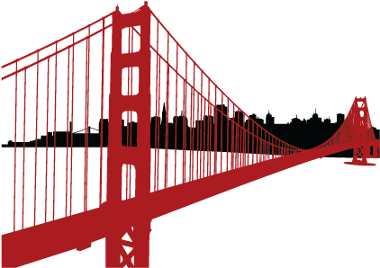 Sf Golden Gate Skyline Wall Quotes Wall Art Decal Wallquotes - Golden Gate Bridge (451x451), Png Download