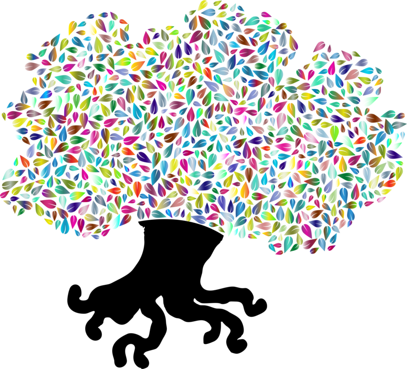 Tree Silhouette Leaf Art - Clip Art (827x750), Png Download