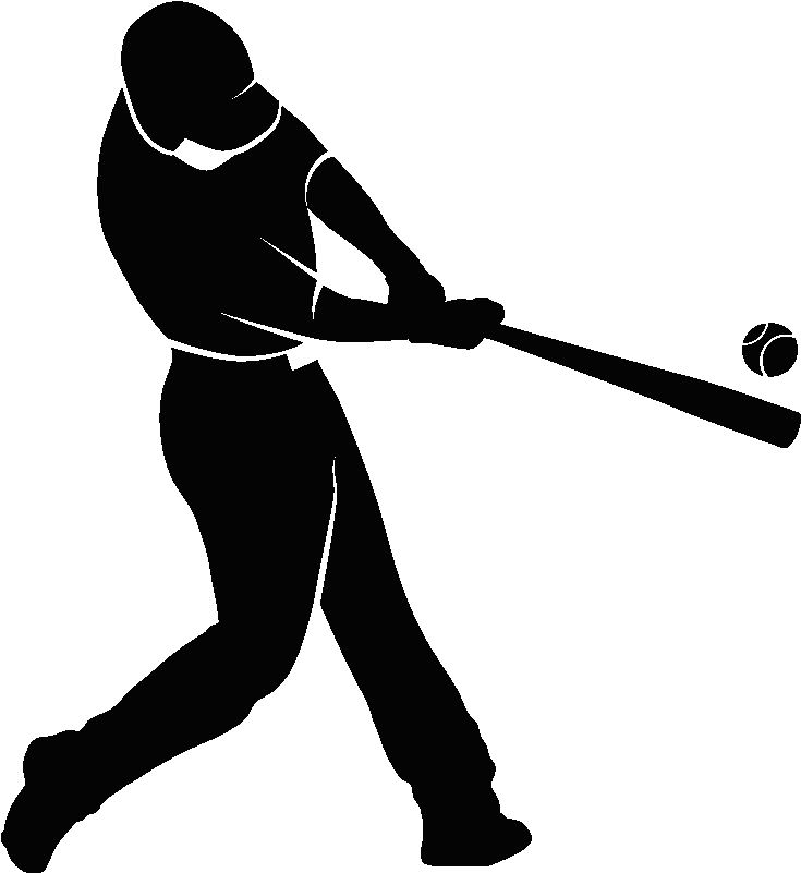 Baseball Player Silhouette Batting Png - Baseball Stencils (800x800), Png Download
