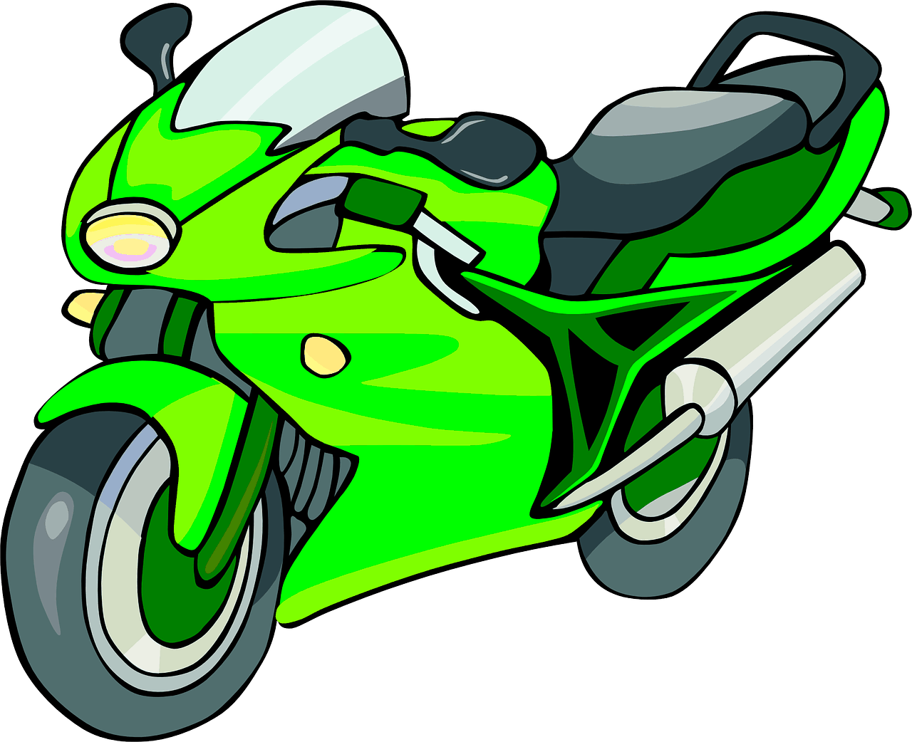 See Here Free Motorcycle Clipart Black And White Images - Motorcycle Clip Art (1280x1042), Png Download