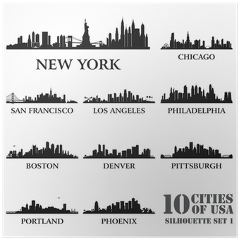Silhouette Usa City (400x400), Png Download