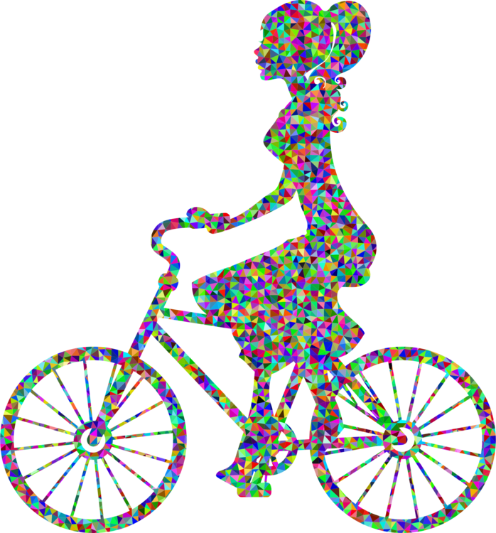 Bicycle Wheels Cycling Silhouette Motorcycle - Imagenes De Mujer En Bicicleta (698x750), Png Download