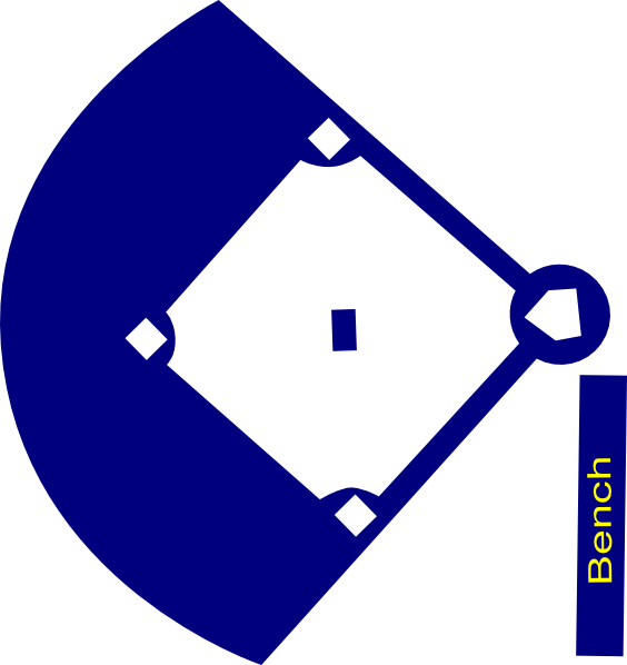 Baseball Field Navy Clip Art - Baseball Field Silhouette (564x598), Png Download