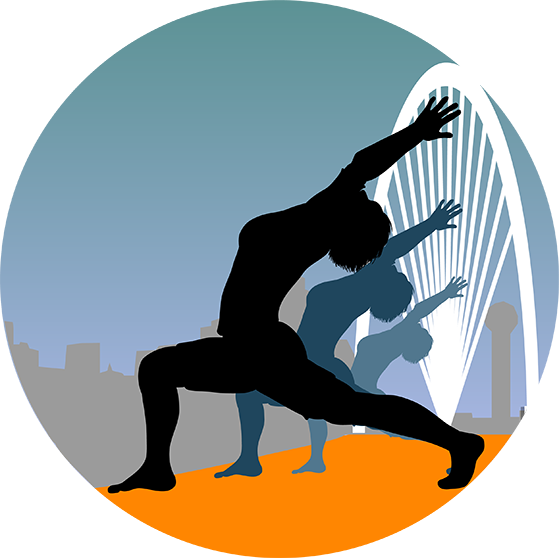 Yoga On The Bridge (559x559), Png Download