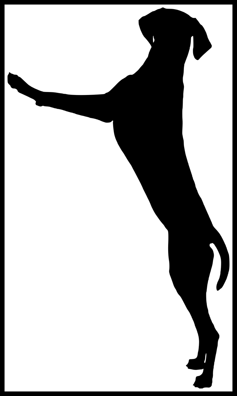 Amazing Dog Standing Playing Silhouette Of Clipart - Dog Standing Up Art (795x1330), Png Download