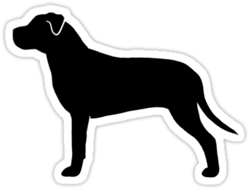American Pit Bull Terrier Silhouette Waterproof Die-cut - Boston Terrier Silhouette (375x360), Png Download