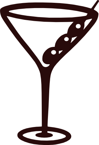 Martini Silhouette Png - Martini Glass Silhouette (320x467), Png Download
