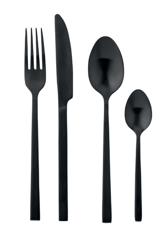 Flatware Set, Black - Silhouette (500x500), Png Download