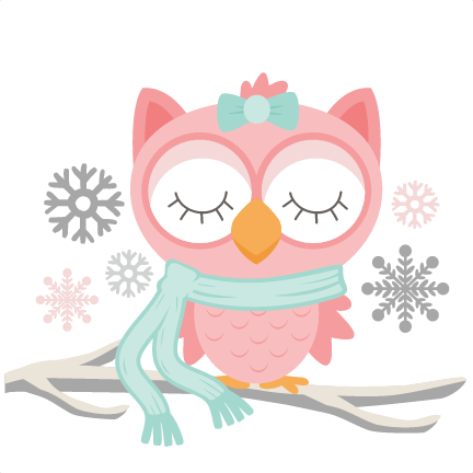 Winter Owl Svg Scrapbook Cut File Cute Clipart Files - Owl Winter Clipart Transparent (432x432), Png Download