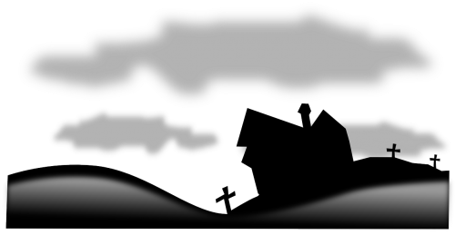 Cementerio Blanco Y Negro (500x259), Png Download