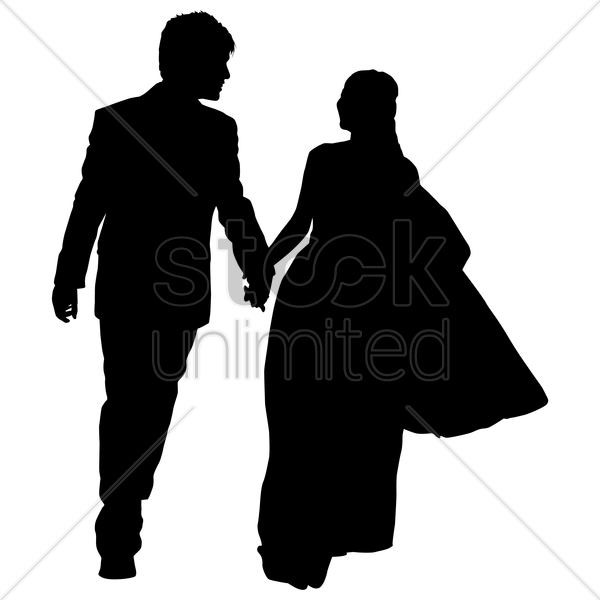Download Silhouette Wedding Couple Clipart Wedding - Silhouette (600x600), Png Download