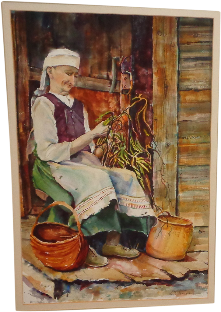 Lori Fronczak 'harvest Tide' Original Signed Watercolor - Earthenware (1023x1023), Png Download