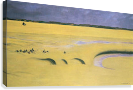 Beach At Low Tide By Felix Vallotton Canvas Print - Rikki Knight Georges-pierre Seurat Art Beach (428x292), Png Download