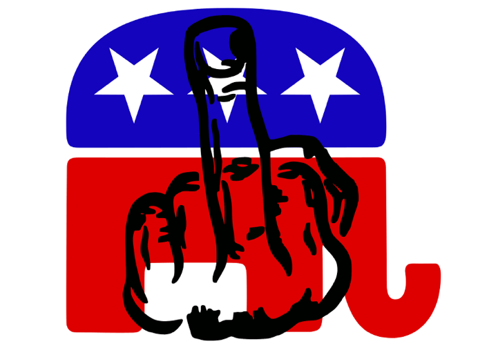 Donald Trump Pitches Tantrum At "peace Meeting" With - Republican Party Gif (900x503), Png Download