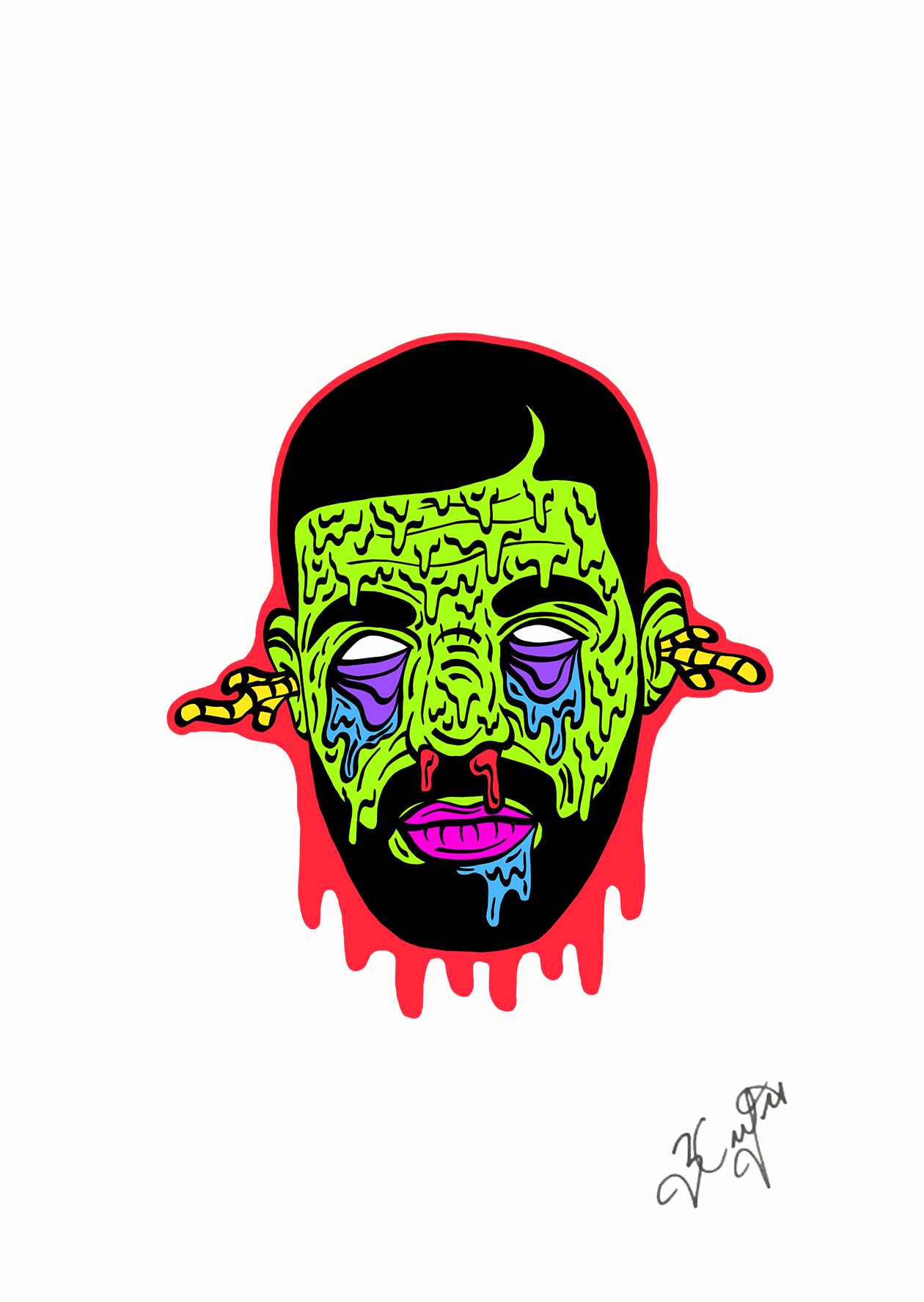 Zombie Drake A3 Print - Calcomanias Png (2000x2000), Png Download