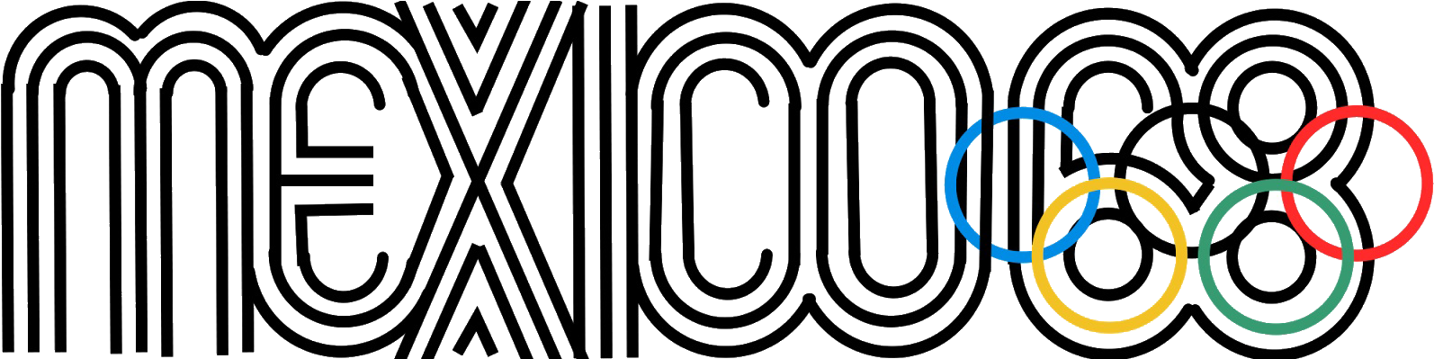 Mexico City - Mexico City Olympics Logo (1800x600), Png Download