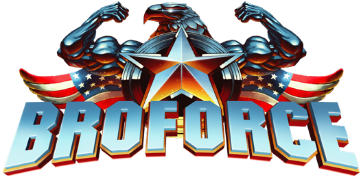 Broforce Revised Log - Broforce Logo Png (555x300), Png Download