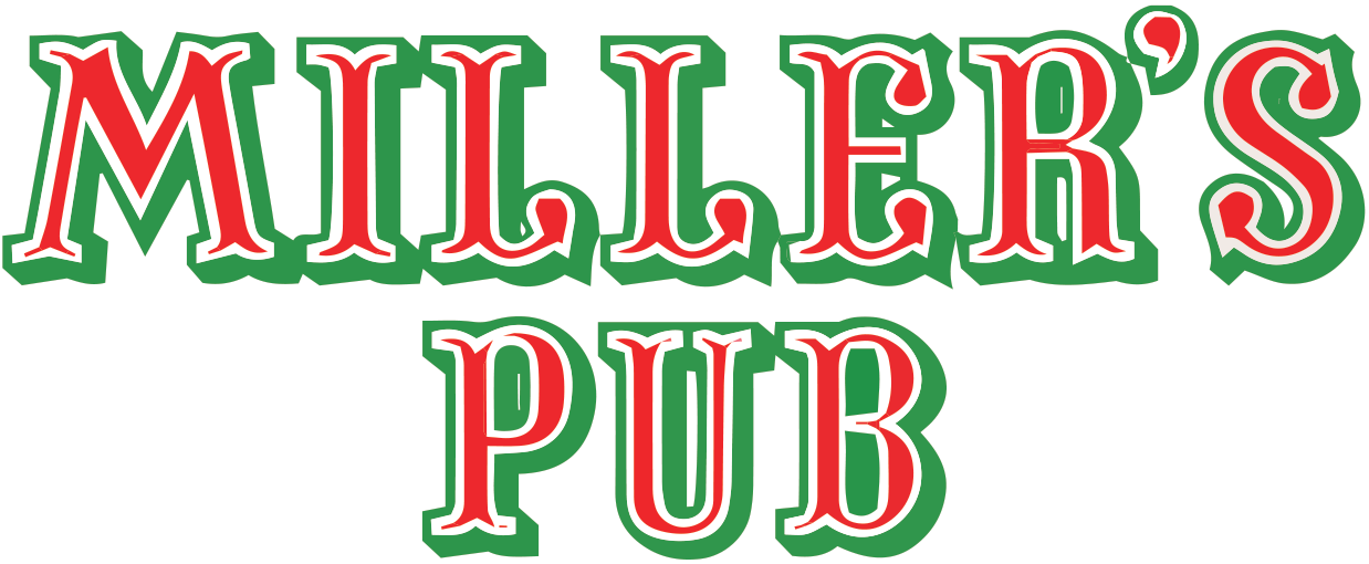 Miller's Pub Miller's Pub - Millers Pub Logo (1238x510), Png Download