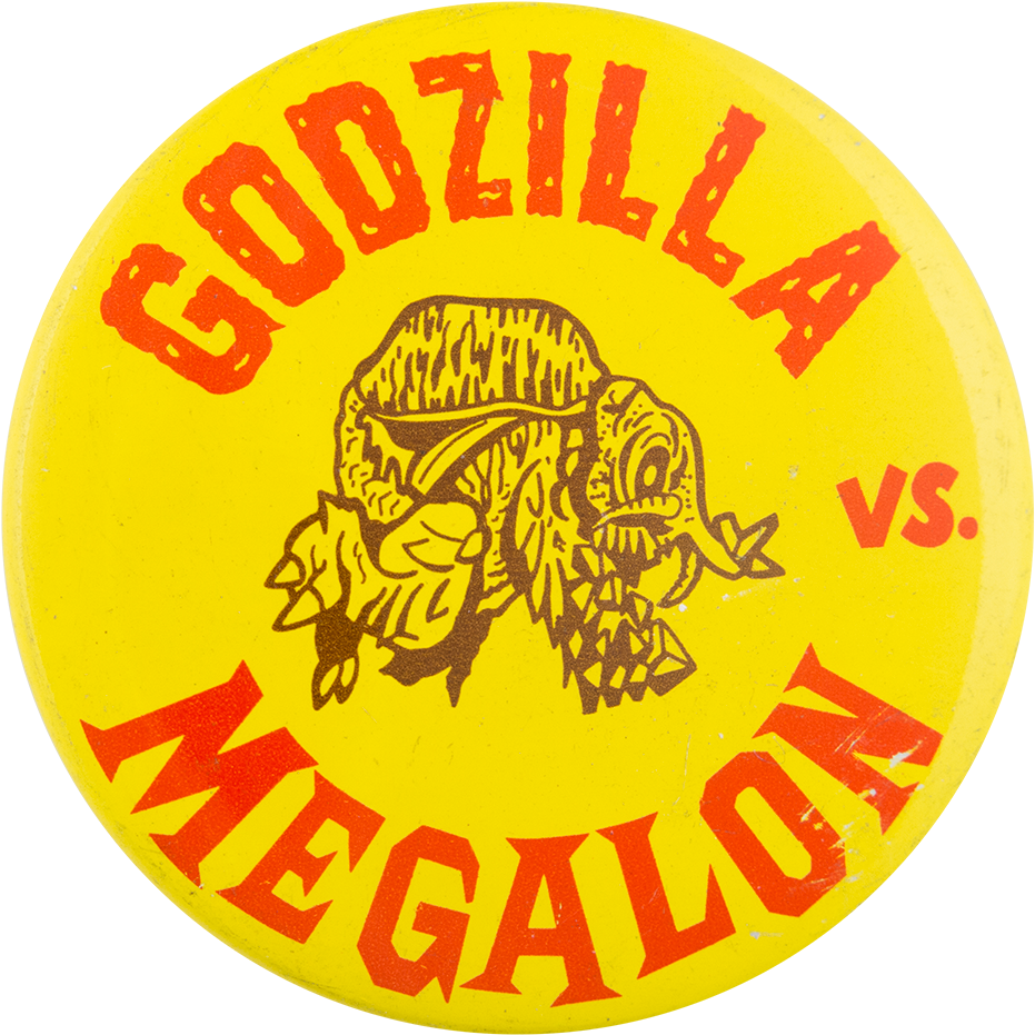 Godzilla Vs Megalon Entertainment Button Museum - Vintage Godzilla Vs. Megalon Pinback Button (1000x1000), Png Download