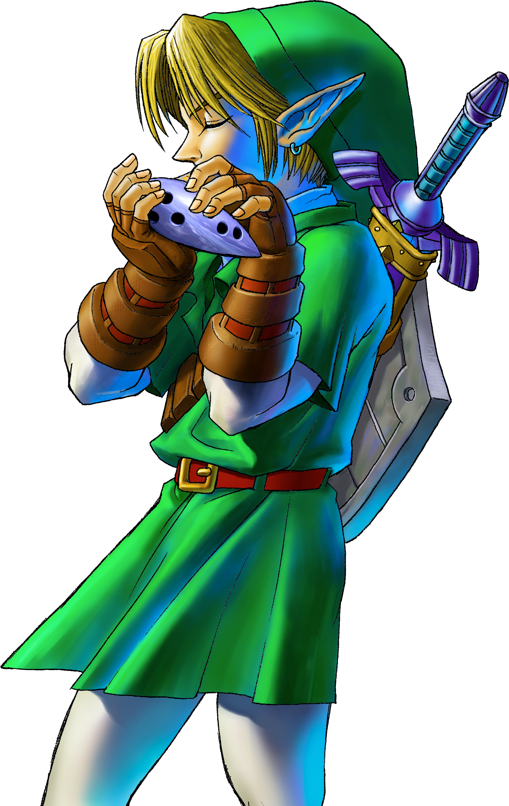Link Playing Ocarina - Link Ocarina (1681x2661), Png Download