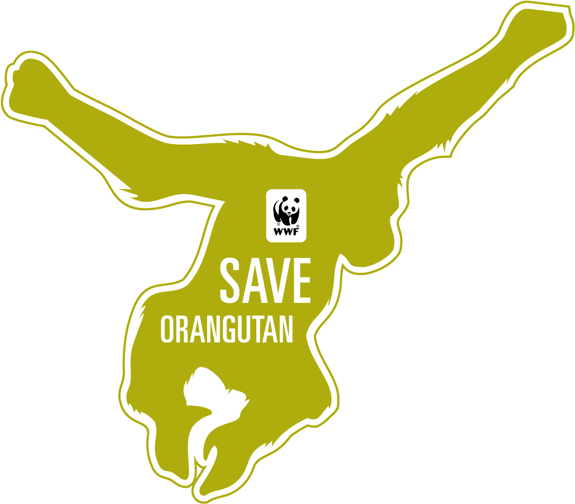 Befriending Orangutan - Wwf (1754x1244), Png Download