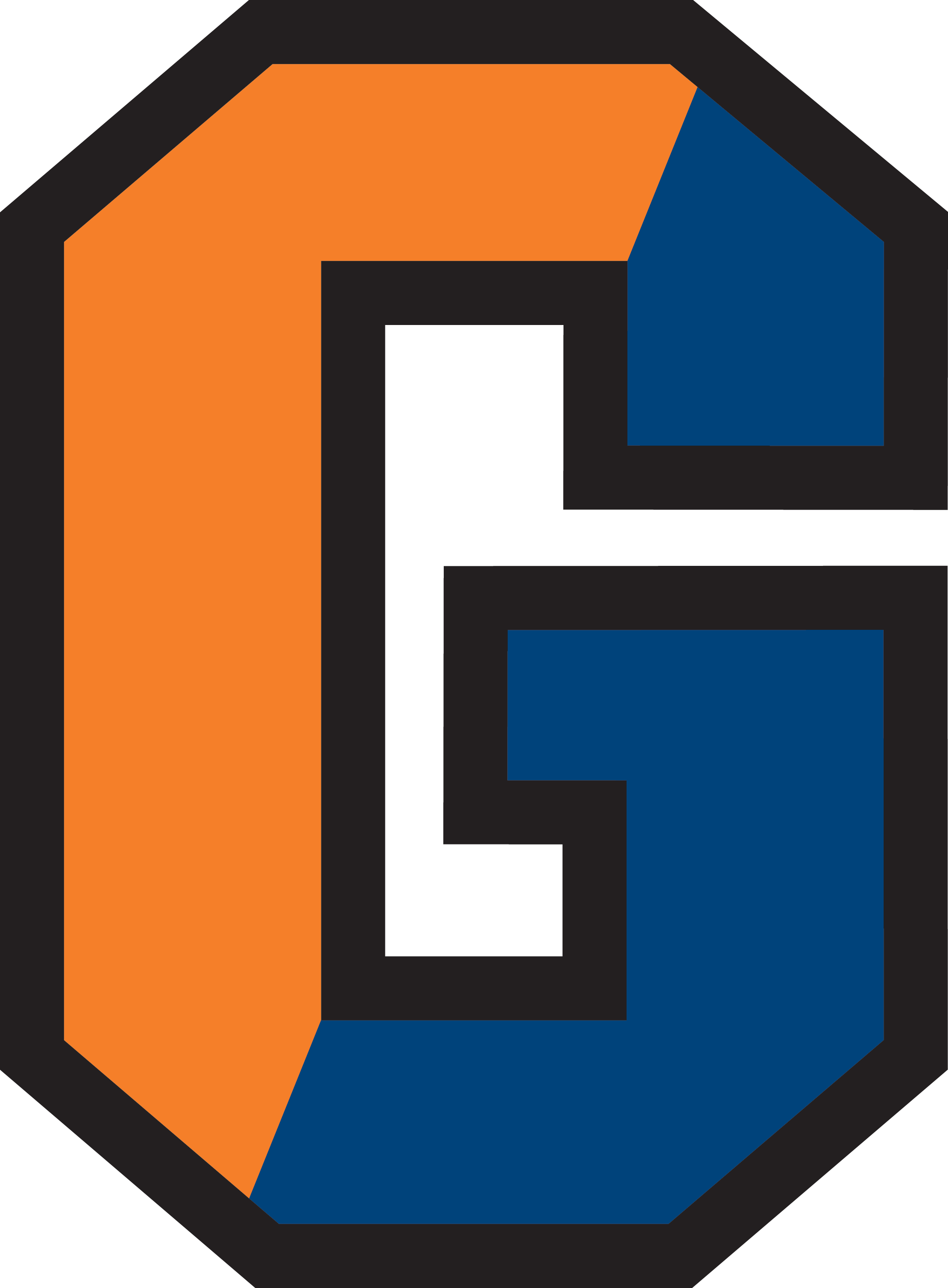 Split G With Black Outline - Gettysburg College (2209x3000), Png Download