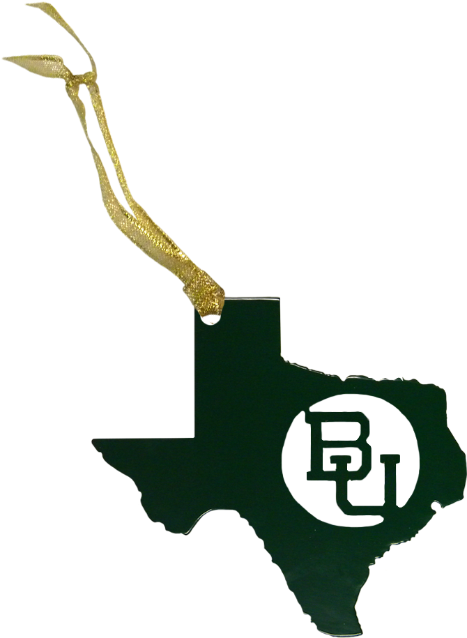 Texas Bu Baylor Christmas Ornament Green - Texas (1000x1000), Png Download