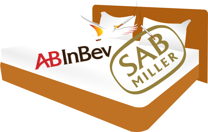 Sabmiller & Anheuser-busch Inbev, The Drunkest Of Bedfellows - Illustration (836x544), Png Download
