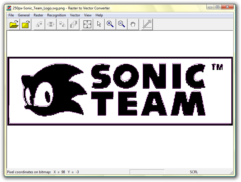 Raster To Vector Converter - Sonic Team Logo (822x622), Png Download