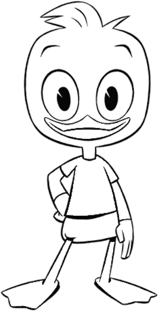 Dewey Ducktales Coloring Page - Duck Tales Coloring Pages (672x1080), Png Download